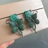 Kolczyki obręcze Bilincolor Green Butterfly K inkurejne dla kobiet