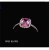 Anelli a grappolo anello di pietra femminile Real Silver Color 3Ct CZ Impegno Famba di matrimonio per donne Bridal Party Finger Jewelry
