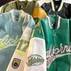 Damenjacken Retro Y2K Lederbestickte Damenjacke Übergroßer Buchstabe Straße Harajuku Baseballuniform Paar Lässig Lose