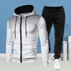 Тренажерный зал 1 Set Sporty Men Outfit с длинным рукавом молния