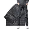 Jeans para hombre Otoño Primavera Marca Recta Suelta Elástico Denim Clásico Negocios Casual Moda joven Mediados de cintura alta 220923