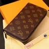 2022 Fashion Womens Wallet Clutch Black Diamond Mönster äkta läder Enkel blixtlås Zippy plånböcker Lady Long Classic Purse With Orange Box 60017