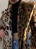 Женская меховая шуба из искусственного меха Lautaro Зимняя длинная теплая толстая леопардовая пушистая искусственная шуба для женщин с тигровым принтом Взлетно-посадочная полоса Свободная роскошная дизайнерская одежда для женщин 220923