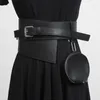 Bälten Seebeautiful Metal Pin Buckle Pu Leather Avtagbar påse Oregelbundet brett midja SEAL Fashion 2022 Spring Women M971