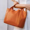 Abendtaschen, Lederhandtaschen, einfache modische Handtasche, pflanzlich gegerbte Umhängetasche, große Kapazität, Pendler-Kurier