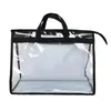 Sacs de rangement Sac anti-poussière transparent Sac à main portable pour femmes Sac à main Couvercle anti-poussière avec fermeture à glissière Protecteur étanche à l'eau NI304t