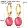 Boucles d'oreilles créoles goutte d'eau Boho pour femmes pavé grand Zircon LuxuryEar anneaux couleur or paire boucle d'oreille bijoux de mode coréens