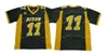 SJ NCAA NDSU Bison College 11 Carson Wentz Jersey Men Северная Каролина Тар Хилс Футбол 10 Митчелл Трубиски Джерси UNC Black Blue White Green