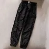 Roupas masculinas top nylon mass calças de nylon viagens retro suor calça detalhes de metal malha de nylon bream pés soltos zíper de calça de encolher para homens vestuário a001