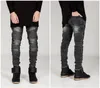 Męskie dżinsy streetwear męskie Rowerzysta motocyklowy motocykl Slim Fit Black White Blue Moto Denim Spods Joggers Chudy Men 220923