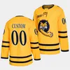 College Hockey Wears NEW College Hockey Wears 2022 NCAA Frozen Four Custom QU Quinnipiac Bobcats Hockey Jersey 13 Christophe Fillion 14 Ethan Leyh 15 Jayden Lee