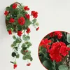 Decorative Flowers 68cm Simulation Artificial Fake Begonia Bouquet Wedding Garden Decor Silk Flower Vine Wall Home Decorations