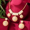 Boucles d'oreilles pendantes Missvikki luxe magnifique boule ronde collier goutte pour les femmes mariage zircon cubique Dubaï fête de mariée bijoux fantaisie