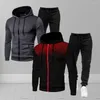 Тренажерный зал 1 Set Sporty Men Outfit с длинным рукавом молния