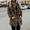 Manteau de luxe en fausse fourrure pour femmes, mode d'hiver, imprimé léopard, vêtements d'extérieur chauds à manches longues, veste artificielle, vêtements en peluche 220923