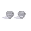 18K Zircon Love Heart Stud Earrings Gold Silver Plated Mens Hip Hop Jewelry Gift