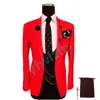 Men Suits One Button Groom Tuxedos Notch Lapel Groomsmen Wedding/Prom/Dinner Man Blazer Jacket Pants TTwo Buttonsie Vest w732