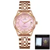 Zegarek Orkina Fashion Watch Watch z Diamond Blue Ladies Top Auto Data Automatyczne zegarki dla kobiet Relogio feminino