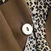 Chemises de chemisiers pour femmes évincer chic Lady Animal Print Mg Autumn Brown Long Shirts Femmes Colliers décontractés