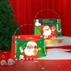 クリスマスイブアップルハンドキャリーボックスサンタクロースキャンディギフトパッキングボックススノーマンエルクアップルパッケージケースクリスマスパーティー装飾TH0431
