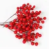 Flores decorativas 10x Red Berry Red Berry Spray Faux Berries Autumn Christmas Home Decor Center Pieces Bouquets Decorações