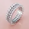 Joyer￭a de lujo brillante 925 STERLING Silver Princess Cut White Topaz Cz Promise de diamantes Ring de anillo de novia 20 estilos