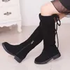 Boots 2021 New Girls Knee-high Long Princess Fashion Autumn Winter Black Red Brown Casual Children's Tall Kid Shoes T220925