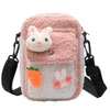 Backpacks Plush Children Crossbody Bags Toddler Shoulder Cute Parent child Messenger for Girls Rabbit Doll Kids Handbags Wallet 220924