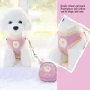 Dog Collars Harness And Leash Set Embroidery Breathable Adjustable Snack Bag Pet For Small Medium Cats Vest Supplies