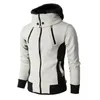 Herrtröjor tröjor dragkedja män jackor höst vinter casual fleece rockar bomber jacka halsduk krage mode huva male outwear smal fit hoody 220924