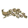 Brooches Fashion Five Colors Crystal Rhinestone Peacock Brooch Pin Large Size Accessory For Women Jewelry