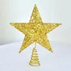 Weihnachtsdekorationen Jahr fünfzackiger Stern Weihnachtsbaum Basteln Top Gold Glitzer Ornamente Dekoration