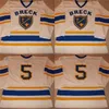 GLA MIT VTG-1990S Breck Minnesota High School Game Weed Hockey Jersey 100% costure