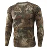 Magliette da uomo maglietta mimetica camuffato tattico asciugatura rapida fitness traspirante camicia a maniche lunga camicia da esterno militare statunitensi