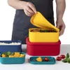 Set di contenitori per il pranzo in silicone Contenitore per alimenti per microonde Ciotole per snack di frutta sigillate per la conservazione della freschezza 1223170