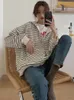 Damen Hoodies Sweatshirts Zip Up Frauen Koreanischen Stil Hoodies Für Mädchen Top Vintage Streifen Langarm Übergroße Kapuzen Sweatshirt Jacke Casual Große Mäntel 220923