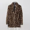 Kvinnors päls faux leopard rockar kvinnor täcker lyx vinter varm plysch jacka mode konstgjord päls outwear hög kvalitet 220923