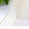 Genuine 14k Gold Color Necklace For Women Water Wave Chain Snake Bone starry Cross 18 Inches Pendant Fine Jewelry Chains219W