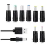 8 I 1 Universal 5V DC Power Cable Jack laddningskablar Kort USB-kabelanslutningar Adapter f￶r router Mini Fan-h￶gtalare Micro Type-C-adaptrar