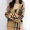 Designer Sweater Heren Dames Truien High-end Classic Stripe Plaid Double Jacquard Knit Dames Cardigan Jack dezelfde stijl voor heren en dames