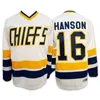 GLA C202 Charlestown 16 Jack Hanson 17 Steve Hanson 18 Jeff Hanson Brother Slap Shot Movie Hockey Jersey Doule Numer nazwy