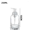 Storage Bottles Simple Style Empty 250ml 375ml Clear Frosted Liquid Soap Glass Foaming Pump