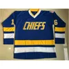 GLA C202 Charlestown 16 Jack Hanson 17 Steve Hanson 18 Jeff Hanson Brother Slap Shot Movie Hockey Jersey Doule Numer nazwy