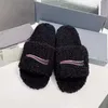 woman Winter fuzzy slippers fashion Sandals Beach Thick bottom slippers platform Alphabet lady High heel slides designerTop