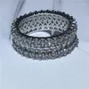 Cluster Rings Unique Finger Ring Silver Color Cubic Zirconia Engagement Wedding Band For Women Men Birthday Gift4546470
