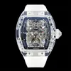 56-01 Montre DE Luxe montres pour hommes Mouvement tourbillon à chaîne manuelle Montre de luxe en cristal saphir et titane Montres-bracelets Relojes