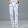 Jeans para hombres Fashion Streetwear Soft White Denim pantalones Hombres Holitos Fit Slim Pantalones Clásicos Trabajo de negocios Casual y simple Homme 220923