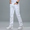 Jeans para hombres Fashion Streetwear Soft White Denim pantalones Hombres Holitos Fit Slim Pantalones Clásicos Trabajo de negocios Casual y simple Homme 220923