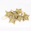 JUL FEM-FOUNTED STAR DECORATION GOLD SILVER RÖDA FEM-FOUNTED STARS PENDANT XMAS TREE HANGING DECED Festival Party Pendants Th0433