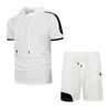 Herrsp￥rsr￤der 2022 Summer Men Short Sleeve Clothing Sets Hooded T-shirt Shorts Sports Suits EU Size S-2XL